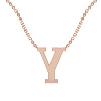 Y Bound Initial Pendant with Lab-Grown Diamonds and Attached Chain 0.09cts