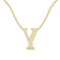 Y Bound Initial Pendant with Lab-Grown Diamonds and Attached Chain 0.09cts