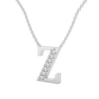 Z Bound Initial Pendant with Lab-Grown Diamonds and Attached Chain 0.11cts