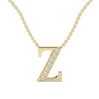 Z Bound Initial Pendant with Lab-Grown Diamonds and Attached Chain 0.11cts