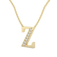 Z Bound Initial Pendant with Lab-Grown Diamonds and Attached Chain 0.11cts