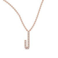 J Eternal Initial Pendant with Lab-Grown Diamonds and Attached Chain 0.07cts