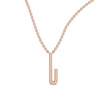 J Eternal Initial Pendant with Lab-Grown Diamonds and Attached Chain 0.07cts