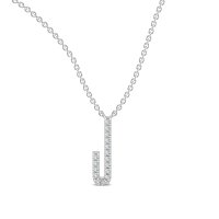 J Eternal Initial Pendant with Lab-Grown Diamonds and Attached Chain 0.07cts