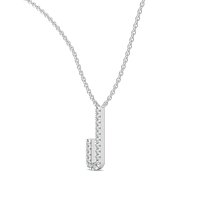 J Eternal Initial Pendant with Lab-Grown Diamonds and Attached Chain 0.07cts
