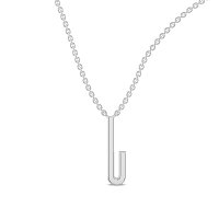 J Eternal Initial Pendant with Lab-Grown Diamonds and Attached Chain 0.07cts