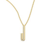 J Eternal Initial Pendant with Lab-Grown Diamonds and Attached Chain 0.07cts
