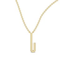 J Eternal Initial Pendant with Lab-Grown Diamonds and Attached Chain 0.07cts