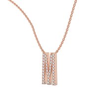 M Eternal Initial Pendant with Lab-Grown Diamonds and Attached Chain 0.16cts