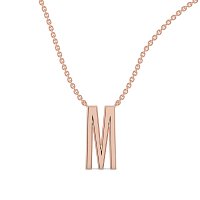 M Eternal Initial Pendant with Lab-Grown Diamonds and Attached Chain 0.16cts