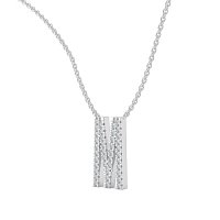 M Eternal Initial Pendant with Lab-Grown Diamonds and Attached Chain 0.16cts