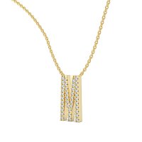M Eternal Initial Pendant with Lab-Grown Diamonds and Attached Chain 0.16cts