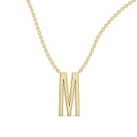 M Eternal Initial Pendant with Lab-Grown Diamonds and Attached Chain 0.16cts