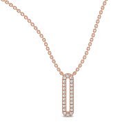 O Eternal Initial Pendant with Lab-Grown Diamonds and Attached Chain 0.10cts