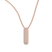 O Eternal Initial Pendant with Lab-Grown Diamonds and Attached Chain 0.10cts