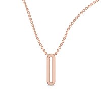 O Eternal Initial Pendant with Lab-Grown Diamonds and Attached Chain 0.10cts