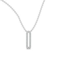 O Eternal Initial Pendant with Lab-Grown Diamonds and Attached Chain 0.10cts