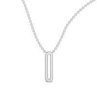 O Eternal Initial Pendant with Lab-Grown Diamonds and Attached Chain 0.10cts