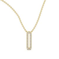O Eternal Initial Pendant with Lab-Grown Diamonds and Attached Chain 0.10cts