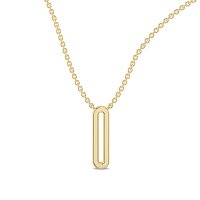 O Eternal Initial Pendant with Lab-Grown Diamonds and Attached Chain 0.10cts