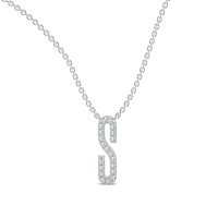 S Eternal Initial Pendant with Lab-Grown Diamonds and Attached Chain 0.08cts