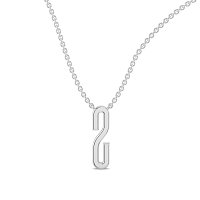 S Eternal Initial Pendant with Lab-Grown Diamonds and Attached Chain 0.08cts