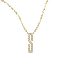 S Eternal Initial Pendant with Lab-Grown Diamonds and Attached Chain 0.08cts