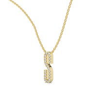 S Eternal Initial Pendant with Lab-Grown Diamonds and Attached Chain 0.08cts
