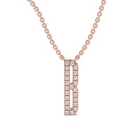 B Eternal Initial Pendant with Lab-Grown Diamonds and Attached Chain 0.09cts