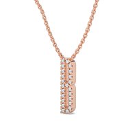 B Eternal Initial Pendant with Lab-Grown Diamonds and Attached Chain 0.09cts
