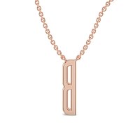 B Eternal Initial Pendant with Lab-Grown Diamonds and Attached Chain 0.09cts