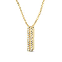 B Eternal Initial Pendant with Lab-Grown Diamonds and Attached Chain 0.09cts