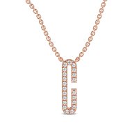 C Eternal Initial Pendant with Lab-Grown Diamonds and Attached Chain 0.09cts
