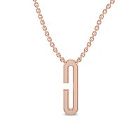 C Eternal Initial Pendant with Lab-Grown Diamonds and Attached Chain 0.09cts