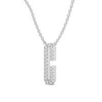 C Eternal Initial Pendant with Lab-Grown Diamonds and Attached Chain 0.09cts