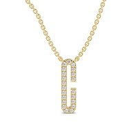 C Eternal Initial Pendant with Lab-Grown Diamonds and Attached Chain 0.09cts