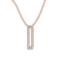D Eternal Initial Pendant with Lab-Grown Diamonds and Attached Chain 0.09cts