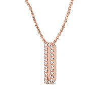 D Eternal Initial Pendant with Lab-Grown Diamonds and Attached Chain 0.09cts