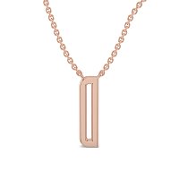 D Eternal Initial Pendant with Lab-Grown Diamonds and Attached Chain 0.09cts