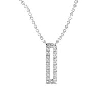 D Eternal Initial Pendant with Lab-Grown Diamonds and Attached Chain 0.09cts