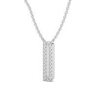 D Eternal Initial Pendant with Lab-Grown Diamonds and Attached Chain 0.09cts