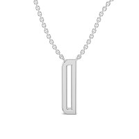 D Eternal Initial Pendant with Lab-Grown Diamonds and Attached Chain 0.09cts