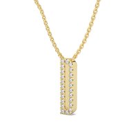 D Eternal Initial Pendant with Lab-Grown Diamonds and Attached Chain 0.09cts