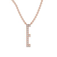 E Eternal Initial Pendant with Lab-Grown Diamonds and Attached Chain 0.06cts