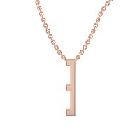 E Eternal Initial Pendant with Lab-Grown Diamonds and Attached Chain 0.06cts