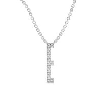 E Eternal Initial Pendant with Lab-Grown Diamonds and Attached Chain 0.06cts