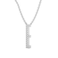 E Eternal Initial Pendant with Lab-Grown Diamonds and Attached Chain 0.06cts