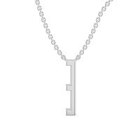 E Eternal Initial Pendant with Lab-Grown Diamonds and Attached Chain 0.06cts