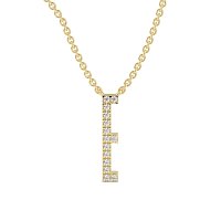 E Eternal Initial Pendant with Lab-Grown Diamonds and Attached Chain 0.06cts