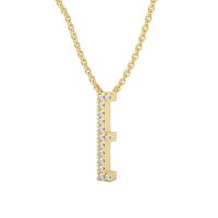 E Eternal Initial Pendant with Lab-Grown Diamonds and Attached Chain 0.06cts